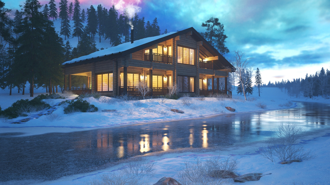 2-х этажный дом из клееного бруса