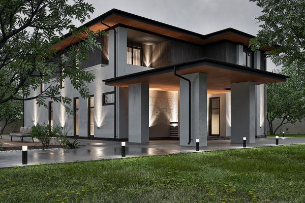 2-х этажный дом в современном стиле.