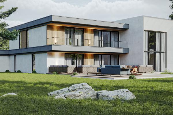 Современный 2-х этажный дом с гаражом.